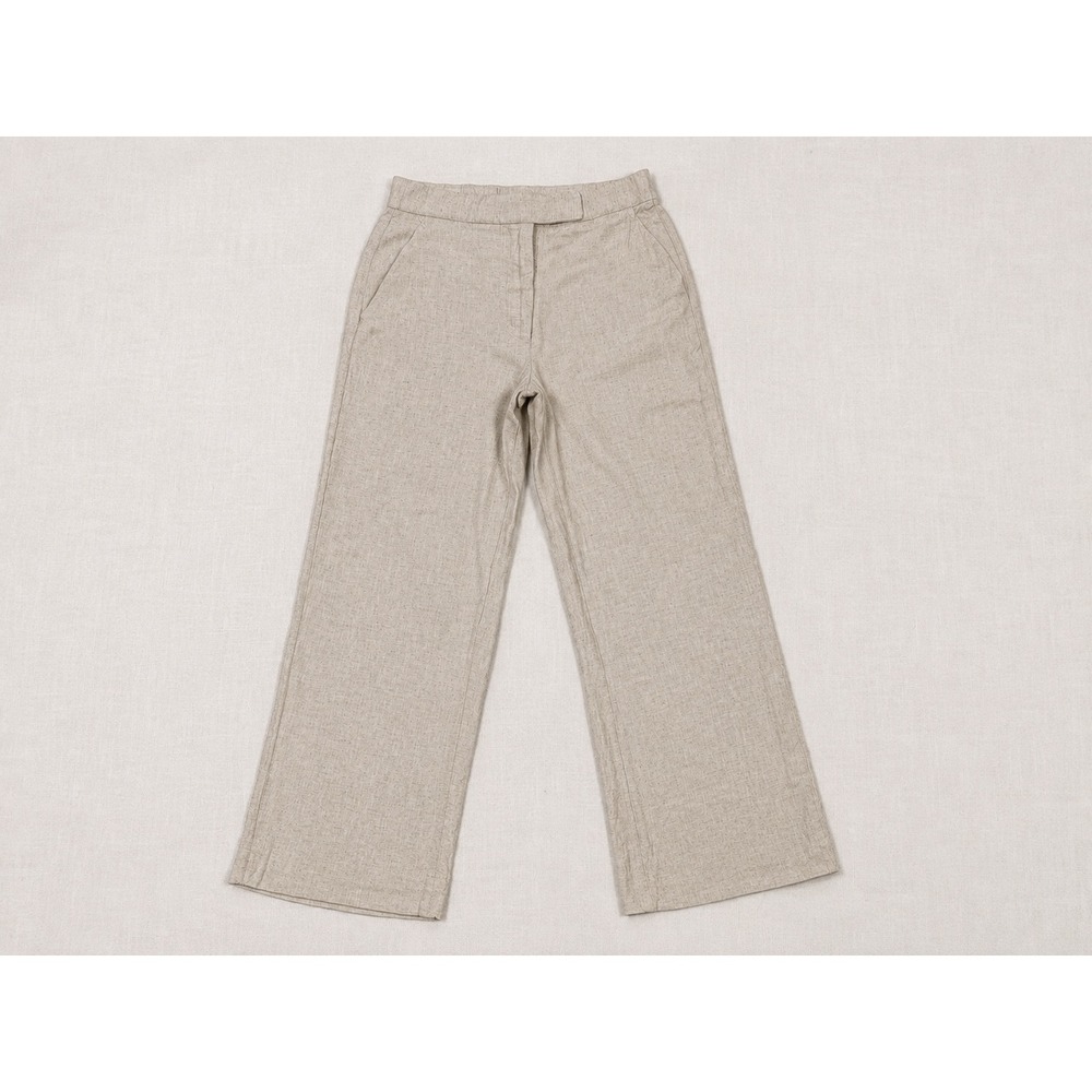 Abercrombie & Fitch Women 24 00R Oatmeal Beige Linen Wide Leg Pants Trousers